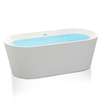 ANZZI Chand 55 in. Acrylic Flatbottom Freestanding Bathtub in White FT-AZ098-55